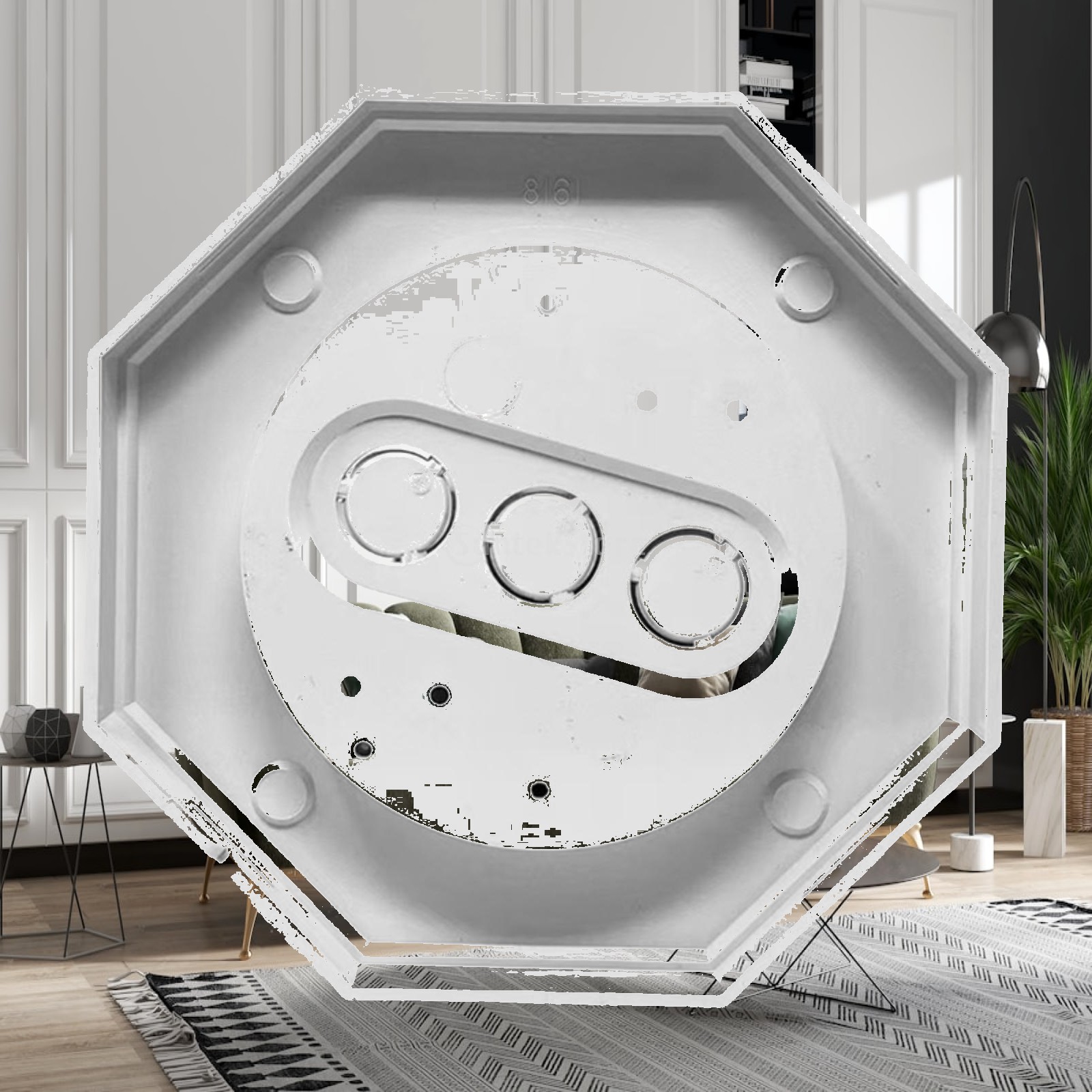 Outdoor Lighting Kits - サイディング取り付けブロック PP素材 八角形ライト取り付けキット 屋外垂直ファサードランプ設置用