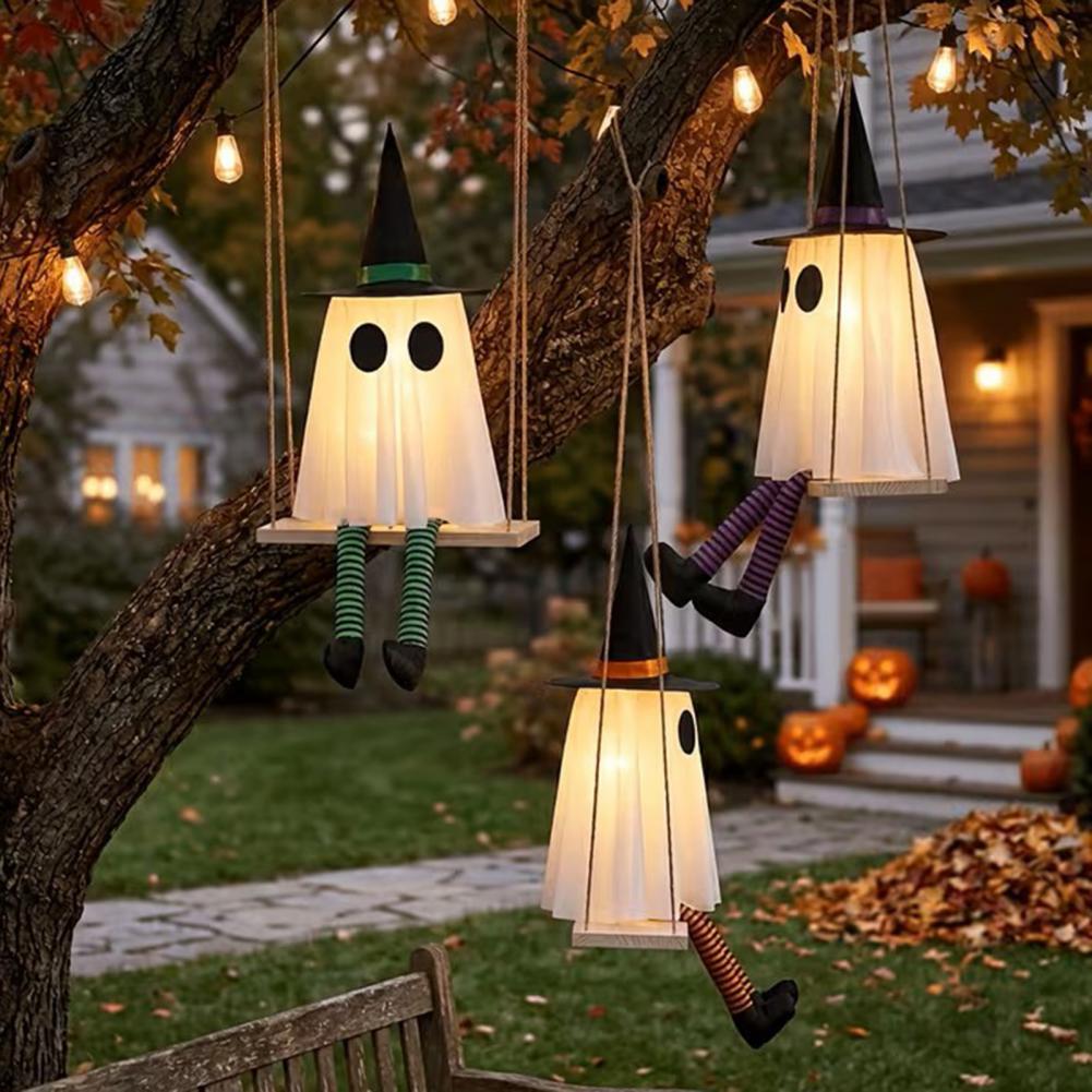 Outdoor Lighting Kits - ハロウィンスペクターライトデコレーションセット LED 怖い光る屋外装飾品 屋外庭や屋内パーティーの装飾に