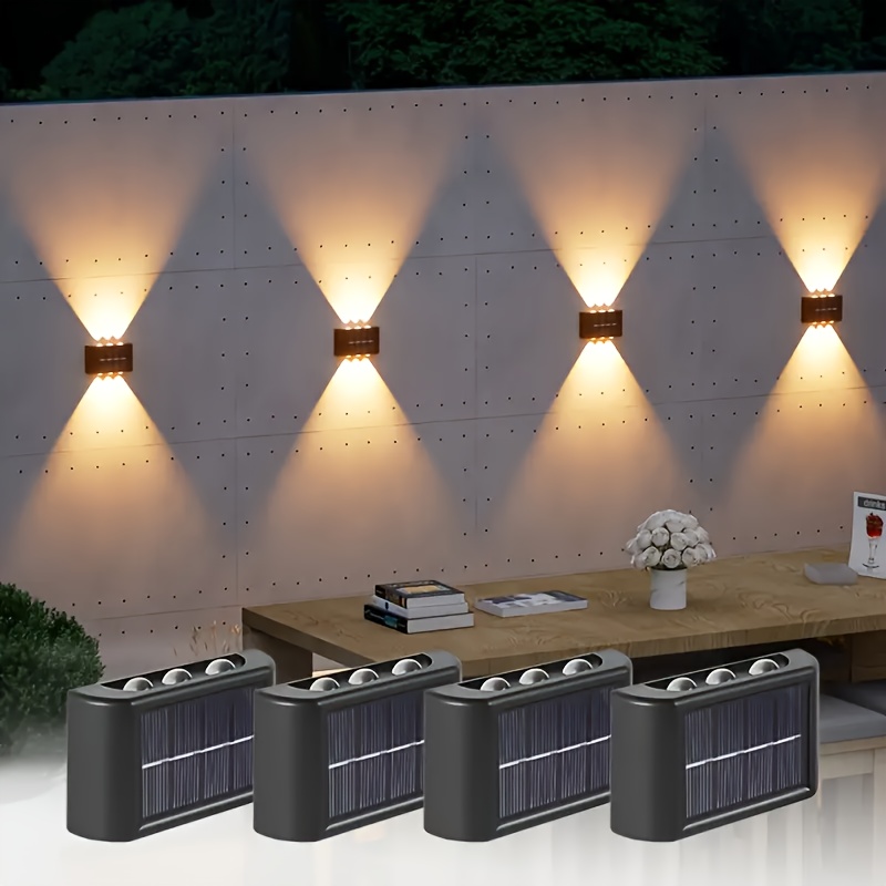Outdoor Lighting Uplight - LEDソーラーライト 屋外防水 ソーラーウォールランプ 上下発光 ガーデンフェンス装飾用 ソーラー式ウォールランプ