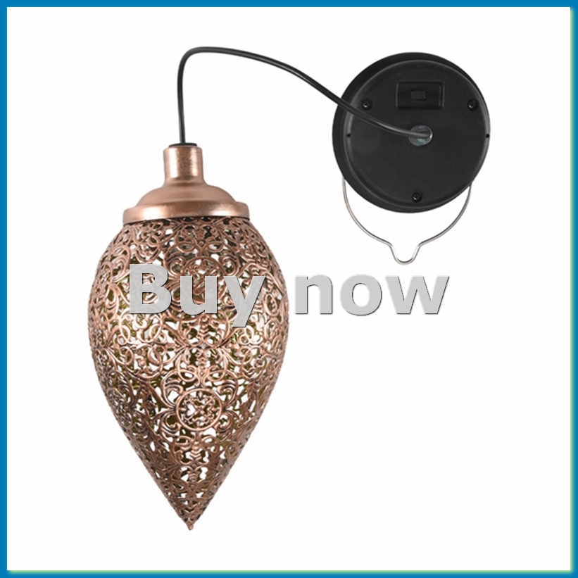 Outdoor Lighting Kits - 太陽光発電LEDモロッコ吊り下げランタンレトロモロッコ柄投影ランプ屋外庭園装飾フェアリーライトキット-ABHG