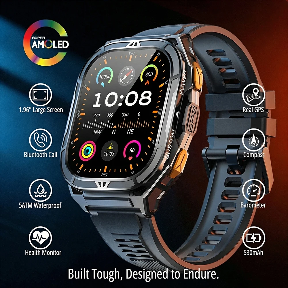 Outdoor Lighting Smart Controller - 高級 AMOLED スマートウォッチ リアル GPS 5ATM