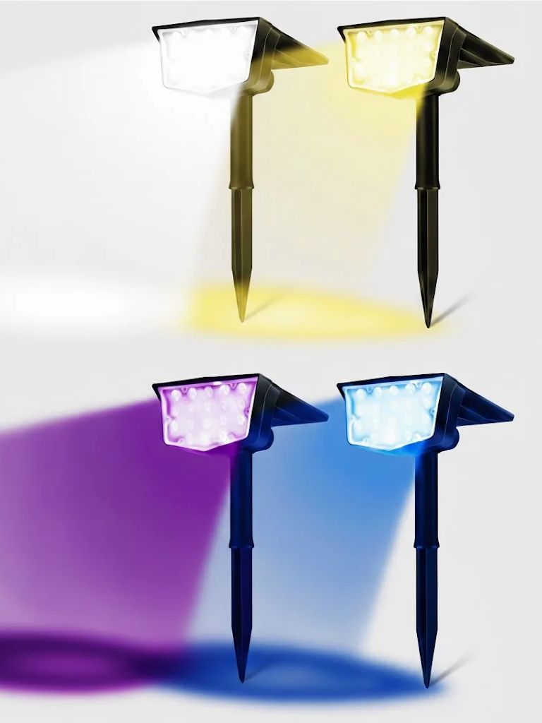 Outdoor Lighting Switch - 2個入りソーラー屋外スポットライト 700ルーメン 防水USBソーラー式景観照明 3つの明るさモード付き