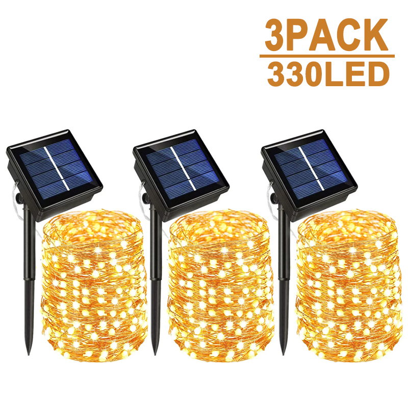 Outdoor Lighting No Wiring - ソーラーLED屋外ライトガーランド,防水,8モード,銅線,ストリート,パティオ,クリスマス用