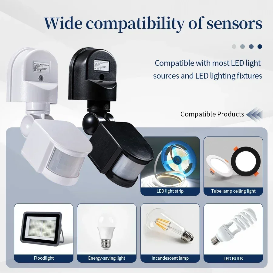 Outdoor Lighting Switch - 100-240V 12V PIR モーションセンサー自動赤外線センサー動作検出器屋外 LED ライトスイッチ人間存在センサー