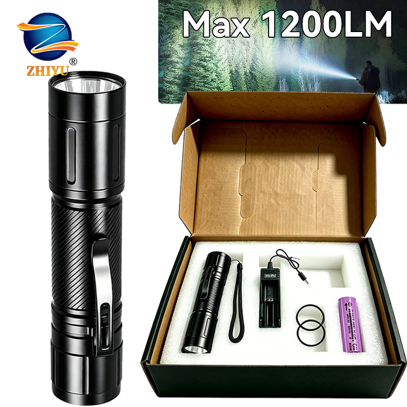 1200LM 固定焦点 LED 懐中電灯ペンクリップヘッドラ - Outdoor Lighting Permanent のレビューと価格