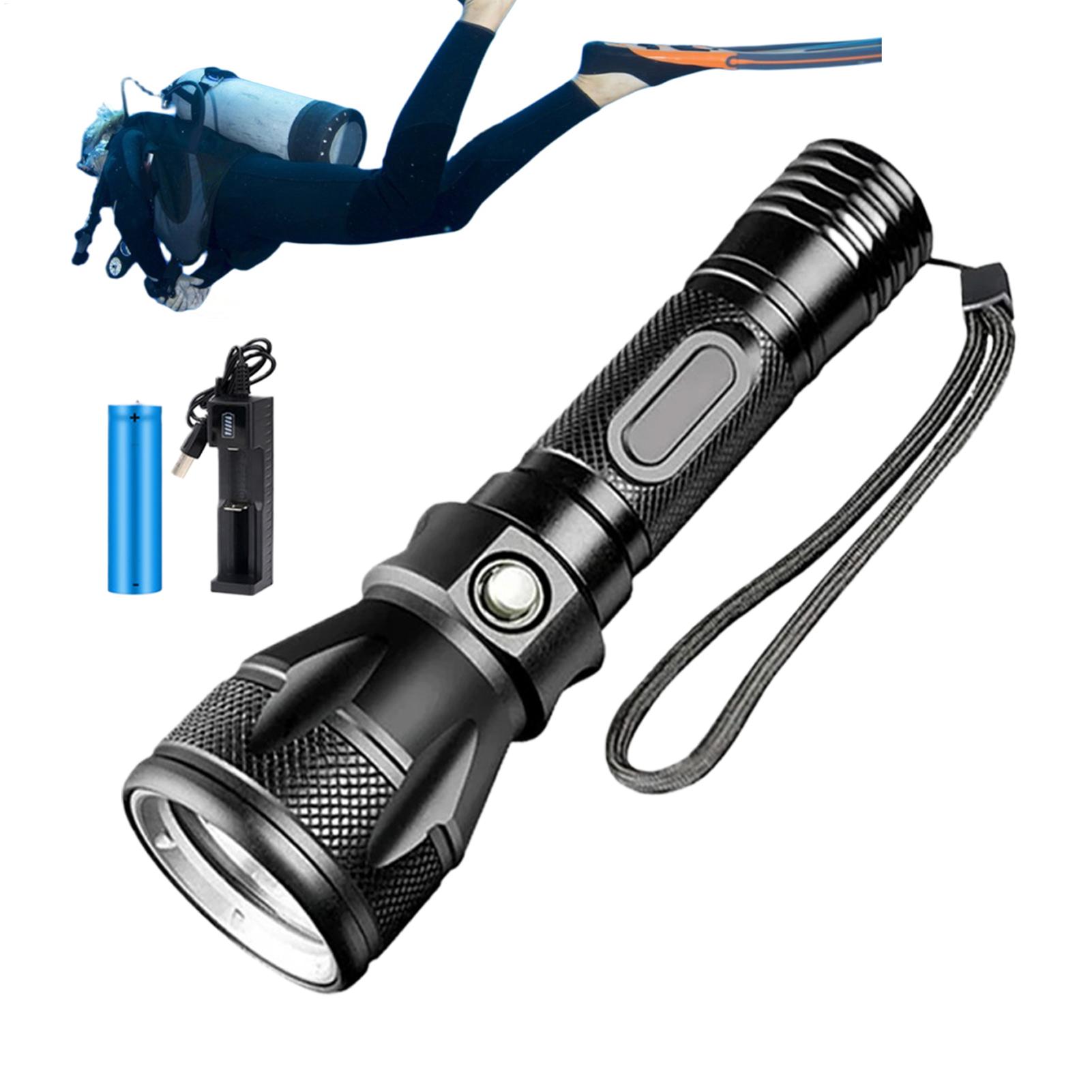 3モード強力充電式防水LEDダイビング懐中電灯トーチポータブ - Outdoor Lighting Permanent のレビューと価格