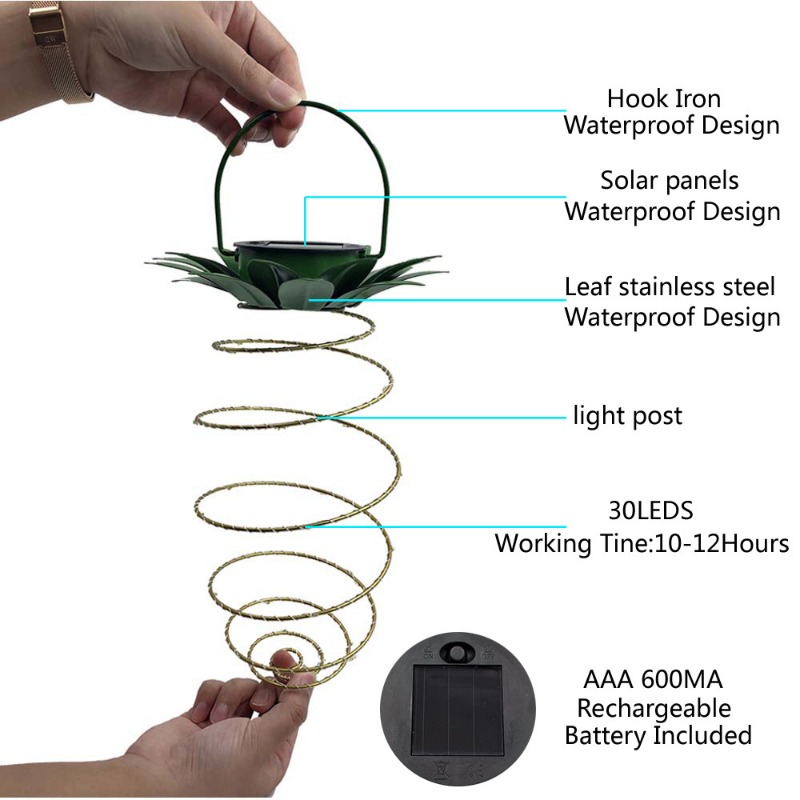ソーラー充電ライト LED 銅線ライトストリングパイナップル - Outdoor Lighting No Wiring のレビューと価格