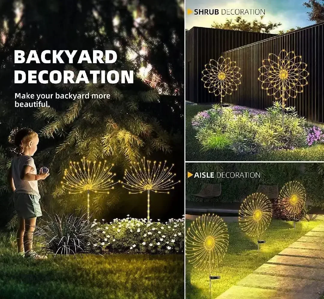 200LED ソーラー花火ランプ屋外タンポポライト銅線妖精  - Outdoor Lighting No Wiring のレビューと価格