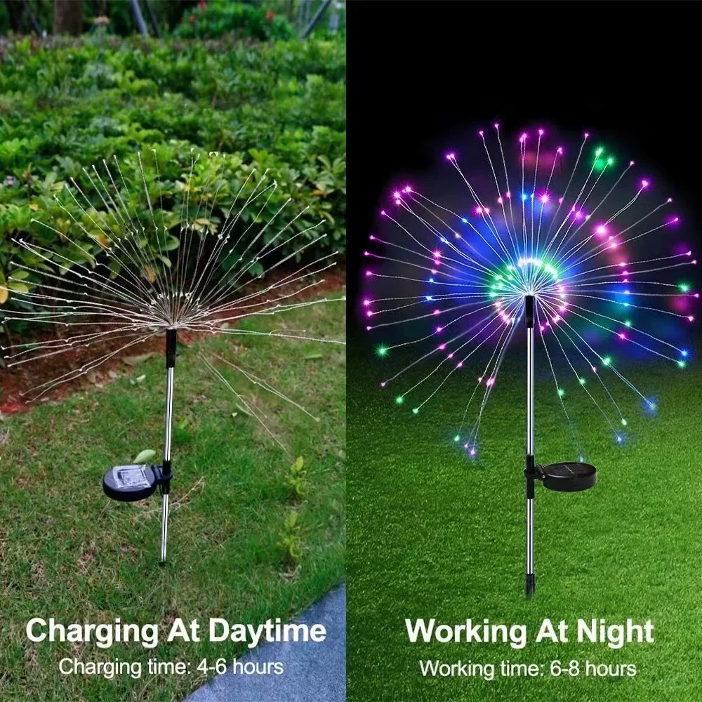 200LED ソーラー花火ランプ屋外タンポポライト銅線妖精  - Outdoor Lighting No Wiring のレビューと価格