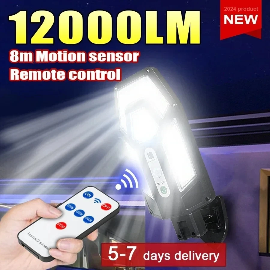 12000LM強力ソーラーウォールランプ、リモコン付き屋外I - Outdoor Lighting Permanent のレビューと価格