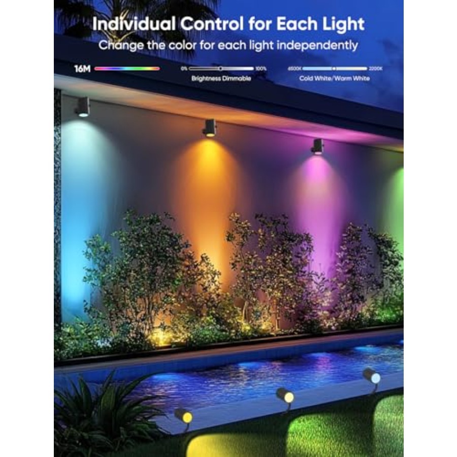 屋外スポットライト 00lm スマート景観照明キット RGB - Outdoor Lighting Kits Low Voltage のレビューと価格