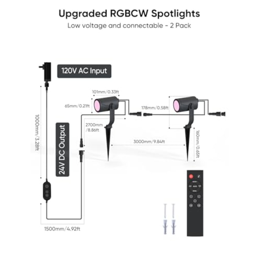 屋外スポットライト 00lm スマート景観照明キット RGB - Outdoor Lighting Kits Low Voltage のレビューと価格