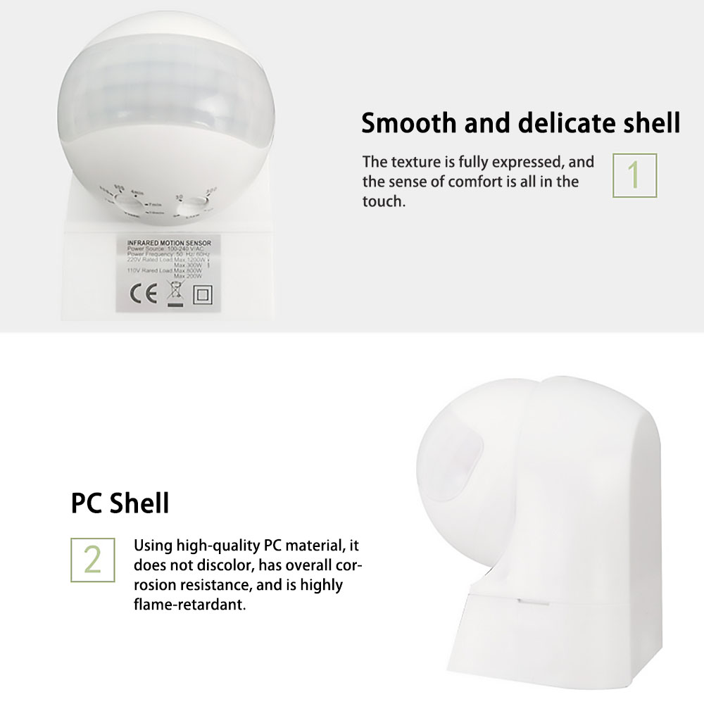 220V 屋外防水壁掛け赤外線 PIR モーションセンサース - Outdoor Lighting Switch のレビューと価格
