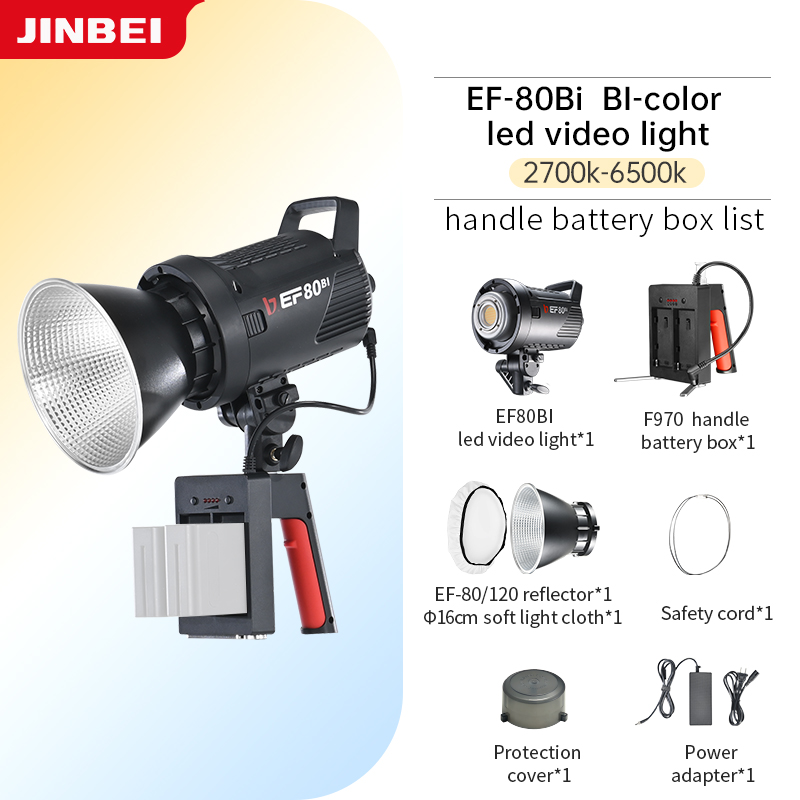 JINBEI EF-80Bi ハンドヘルドLEDビデオライト - Outdoor Lighting Kits のレビューと価格
