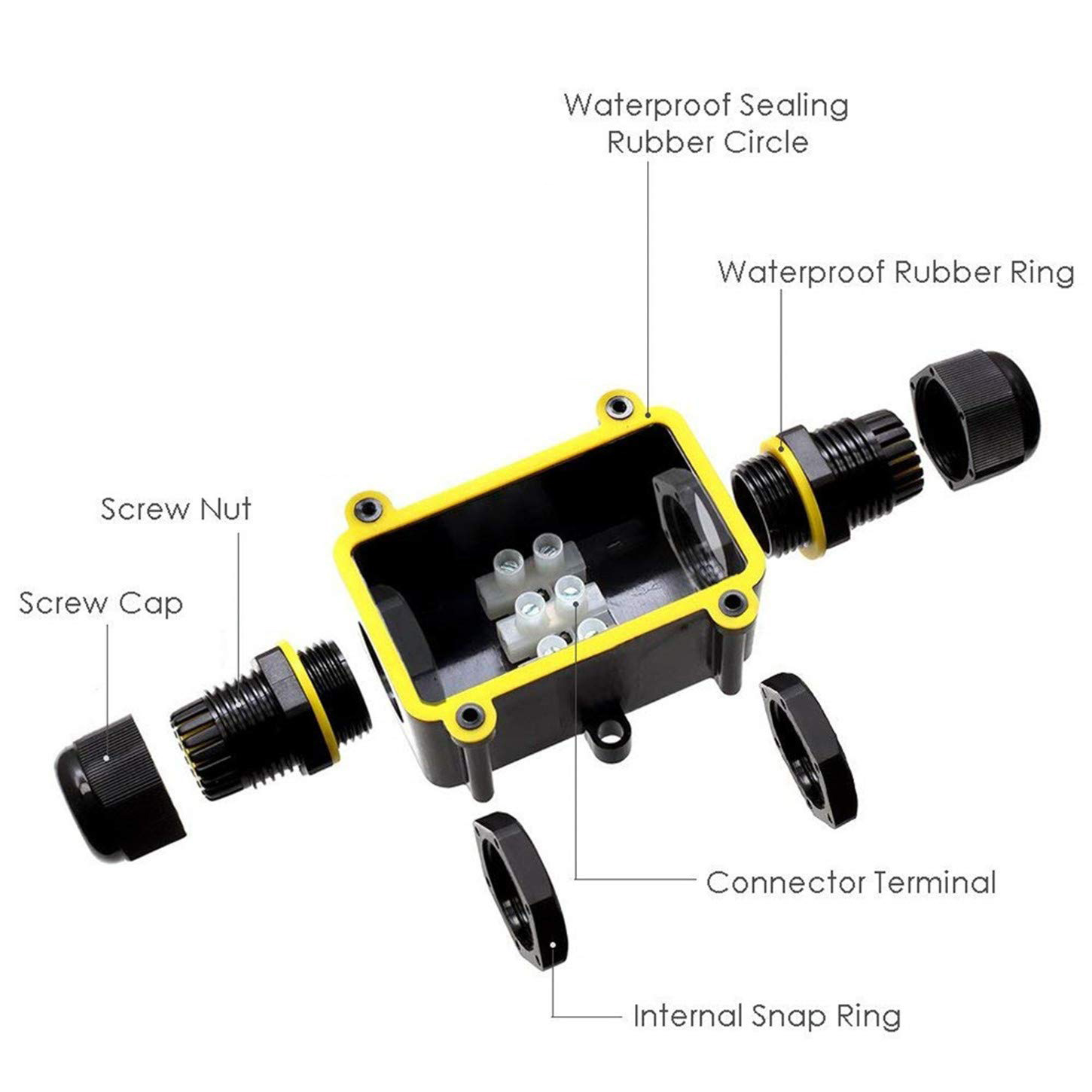 2ウェイ屋外防水IP66電気ケーブルワイヤコネクタジャンクシ - Outdoor Lighting Permanent のレビューと価格