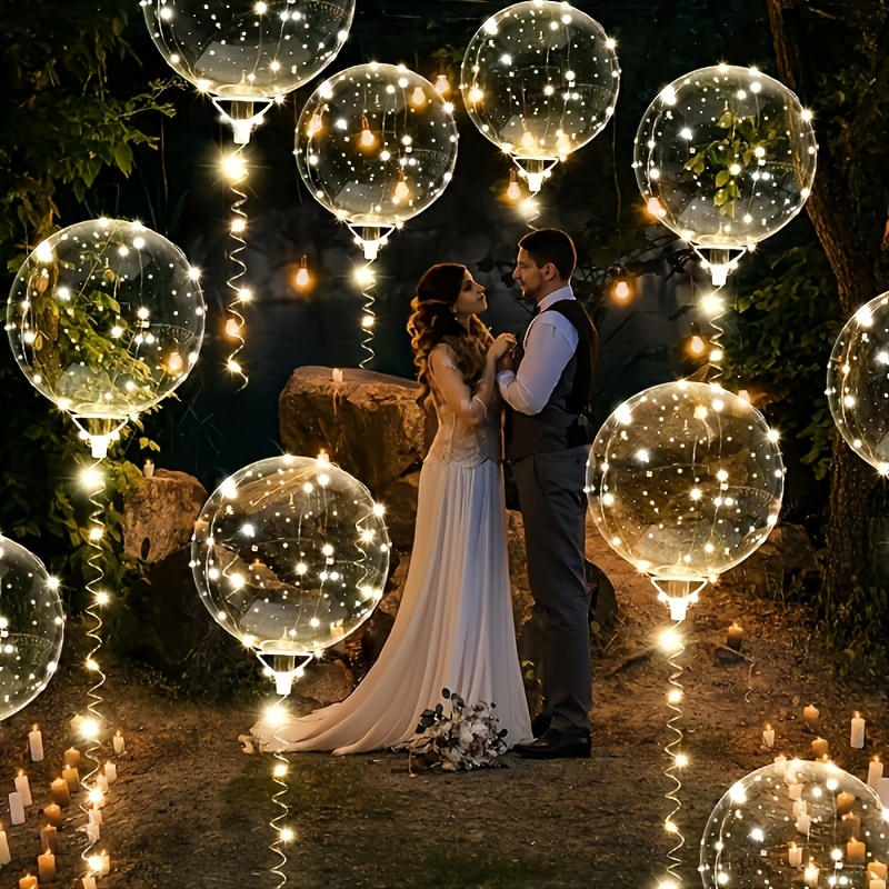 LEDライト付きボボバルーン20個セット、20インチ透明ボボ - Outdoor Lighting Kits のレビューと価格