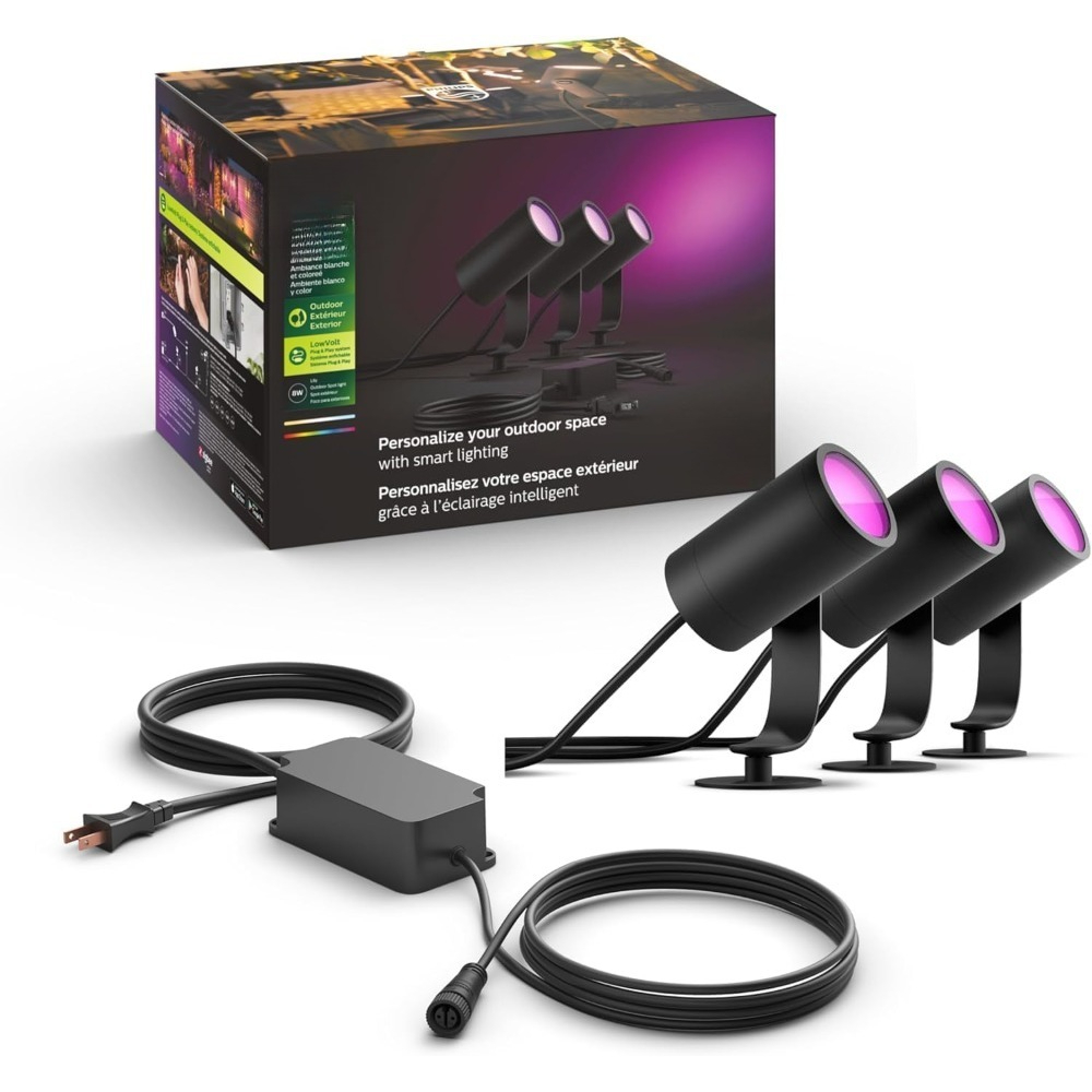 米国発送 屋外スマートLEDスポットライトキット 3個パック - Outdoor Lighting Kits Low Voltage のレビューと価格