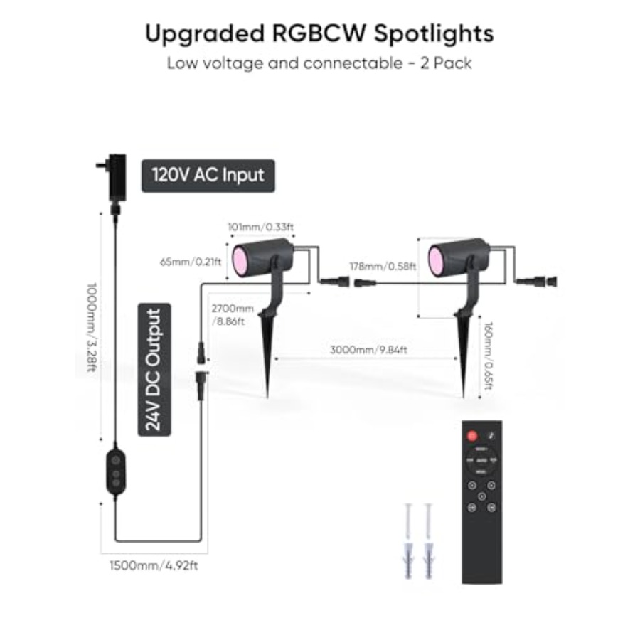 屋外スポットライト 600lm、スマート景観照明キット、RG - Outdoor Lighting Kits Low Voltage のレビューと価格