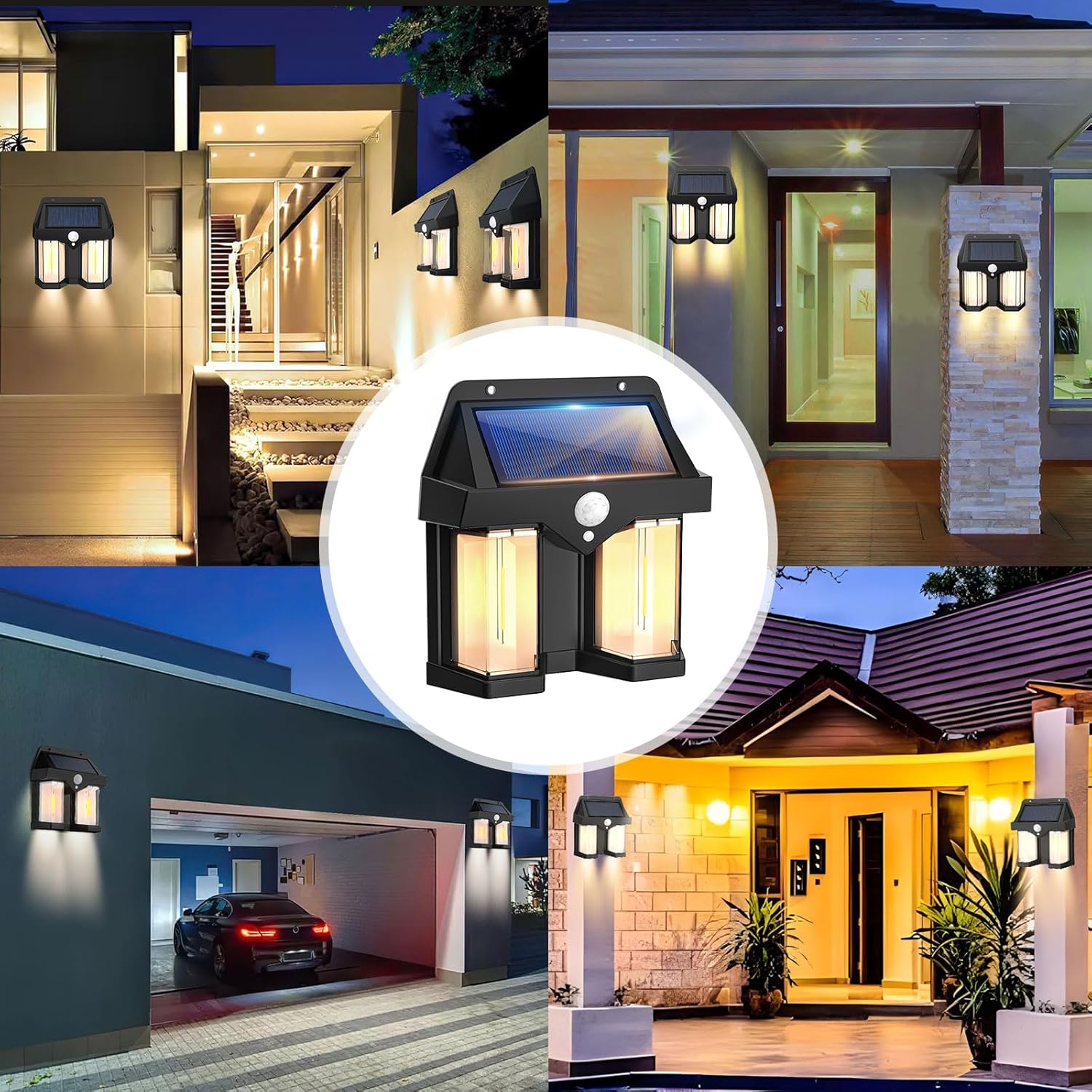 ソーラーパワーウォールライトヴィンテージガーデンヴィラ屋外モ - Outdoor Lighting No Wiring のレビューと価格