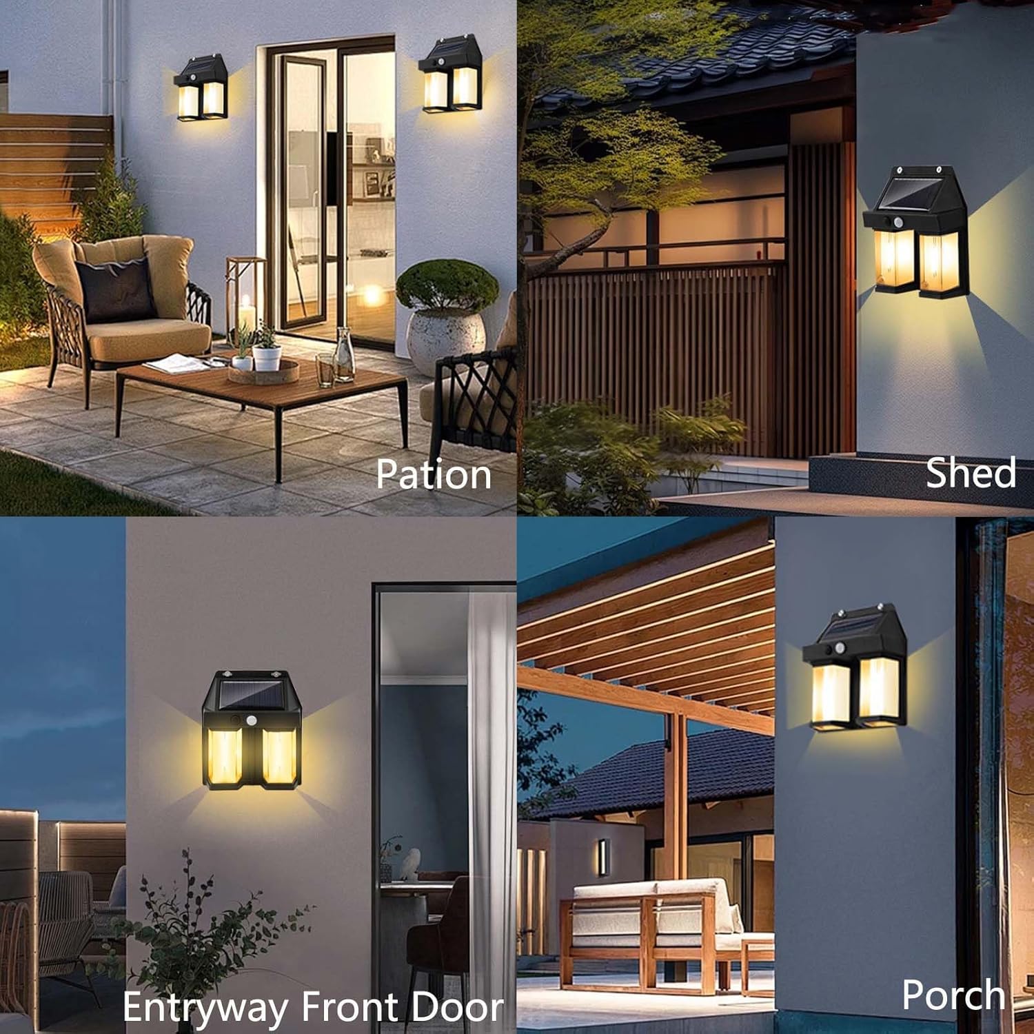 ソーラーパワーウォールライトヴィンテージガーデンヴィラ屋外モ - Outdoor Lighting No Wiring のレビューと価格