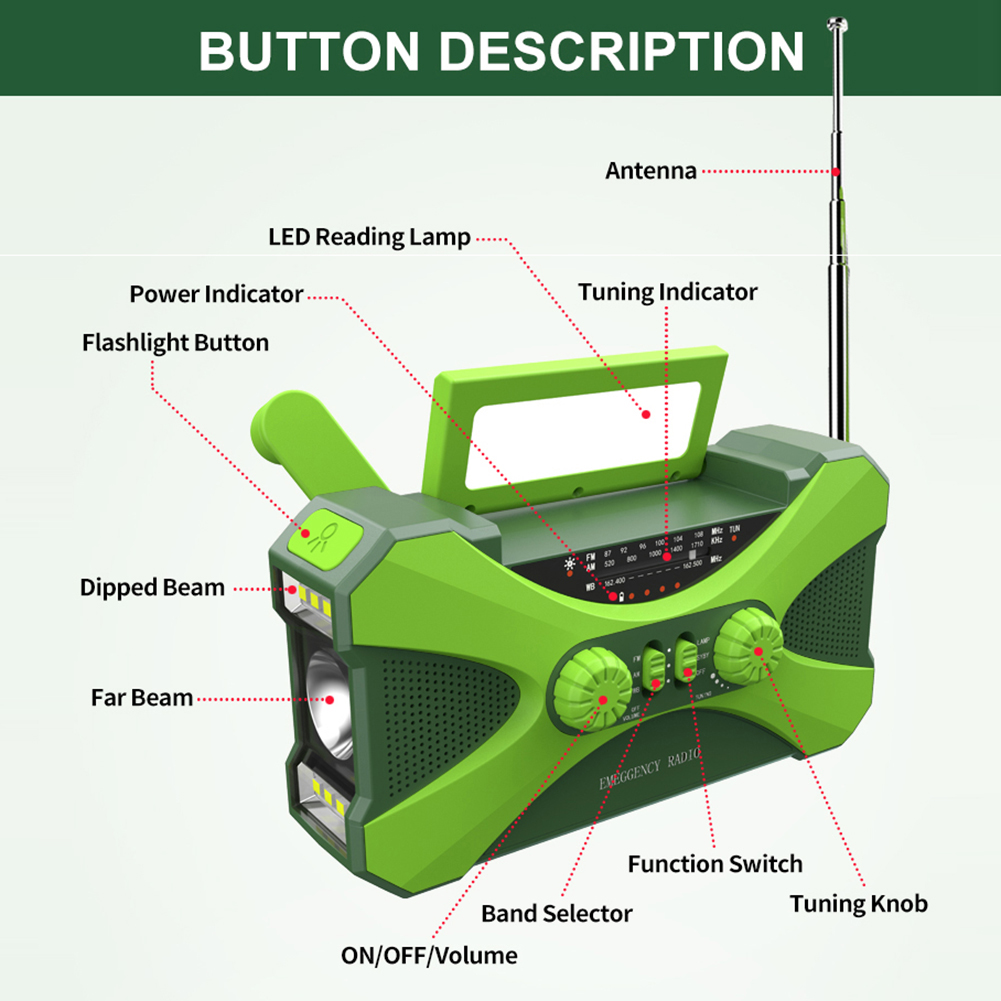 10000mAh 多機能ラジオ防水緊急ライト/パワーバンク/ - Outdoor Lighting Kits のレビューと価格