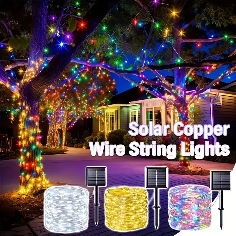 ソーラーフェアリーLED銅線ライトストリング、ホリデーウェデ - Outdoor Lighting No Wiring のレビューと価格