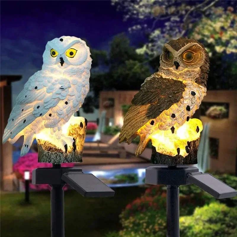 ソーラーフクロウ像ガーデンライトLED防水屋外装飾、庭やパテ - Outdoor Lighting Permanent のレビューと価格