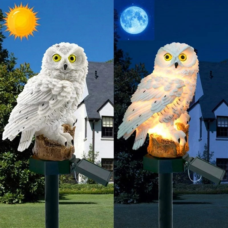 ソーラーフクロウ像ガーデンライトLED防水屋外装飾、庭やパテ - Outdoor Lighting Permanent のレビューと価格