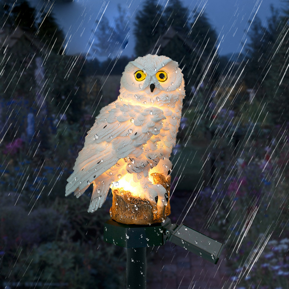 ソーラーフクロウ像ガーデンライトLED防水屋外装飾、庭やパテ - Outdoor Lighting Permanent のレビューと価格