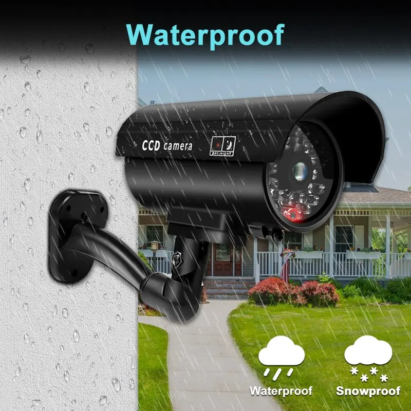 1PC ダミーセキュリティカメラ防水屋内屋外偽CCTV監視シ - Outdoor Lighting No Wiring のレビューと価格