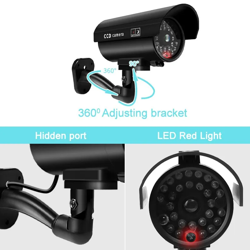 1PC ダミーセキュリティカメラ防水屋内屋外偽CCTV監視シ - Outdoor Lighting No Wiring のレビューと価格