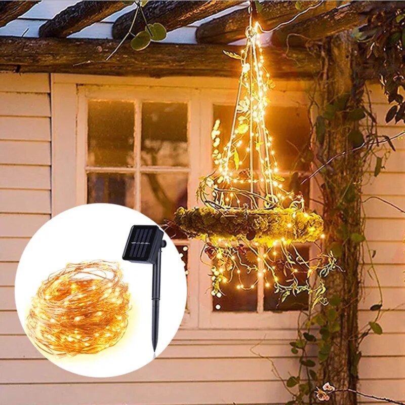 防水銅線LEDストリングライト,太陽光発電,屋外ランプ,庭, - Outdoor Lighting No Wiring のレビューと価格