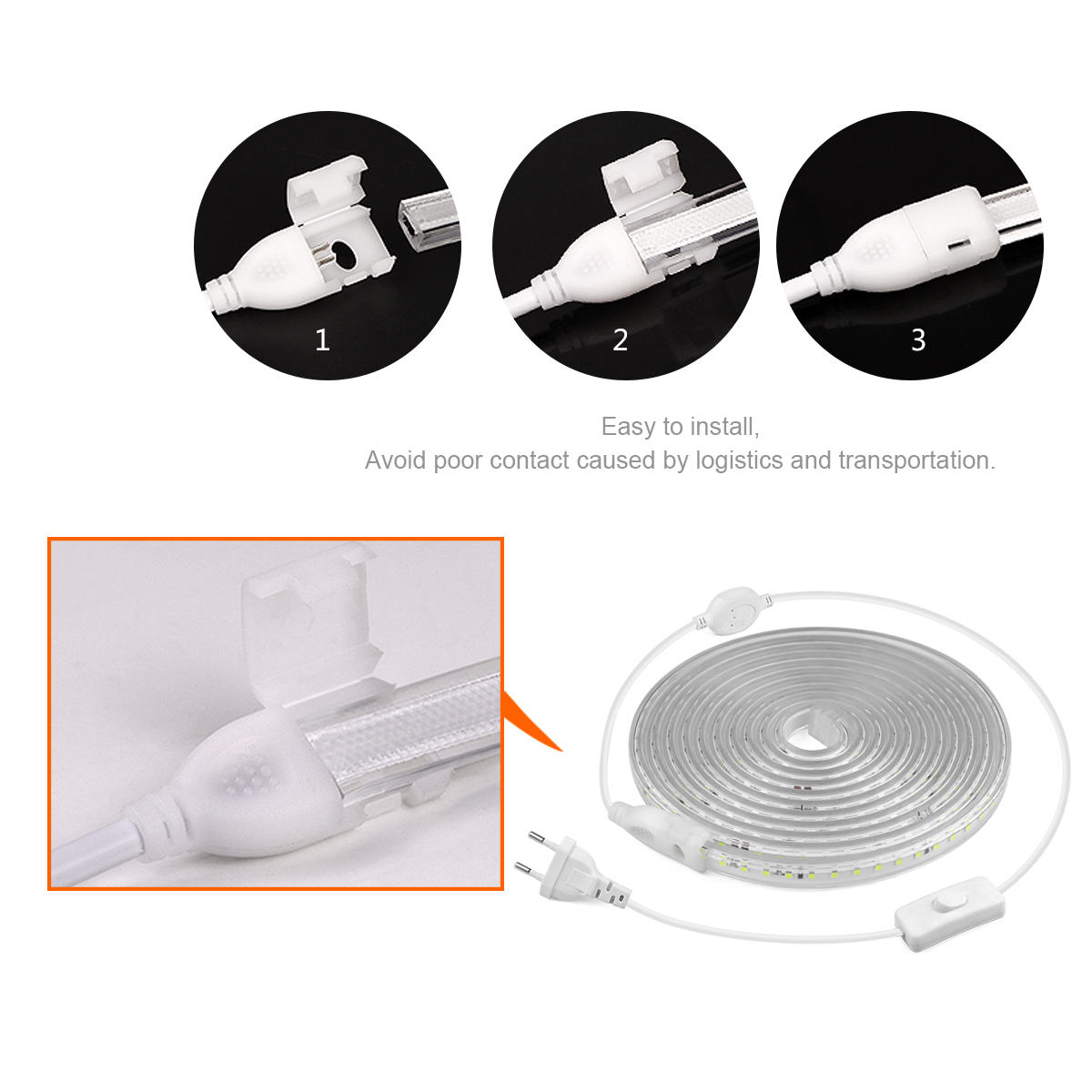 高輝度 LED ストリップライト 2835 防水 110V  - Outdoor Lighting Switch のレビューと価格