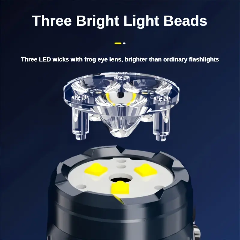 ペンクリップ付きミニ3LED懐中電灯、夜間歩行、ポータブル明 - Outdoor Lighting Permanent のレビューと価格