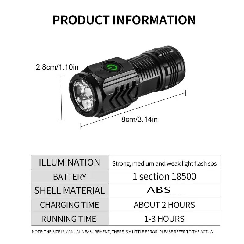 ペンクリップ付きミニ3LED懐中電灯、夜間歩行、ポータブル明 - Outdoor Lighting Permanent のレビューと価格
