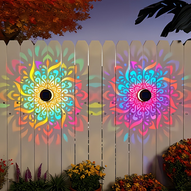 ソーラーLEDウォールライトマンダラプロジェクションランタン - Outdoor Lighting Permanent のレビューと価格