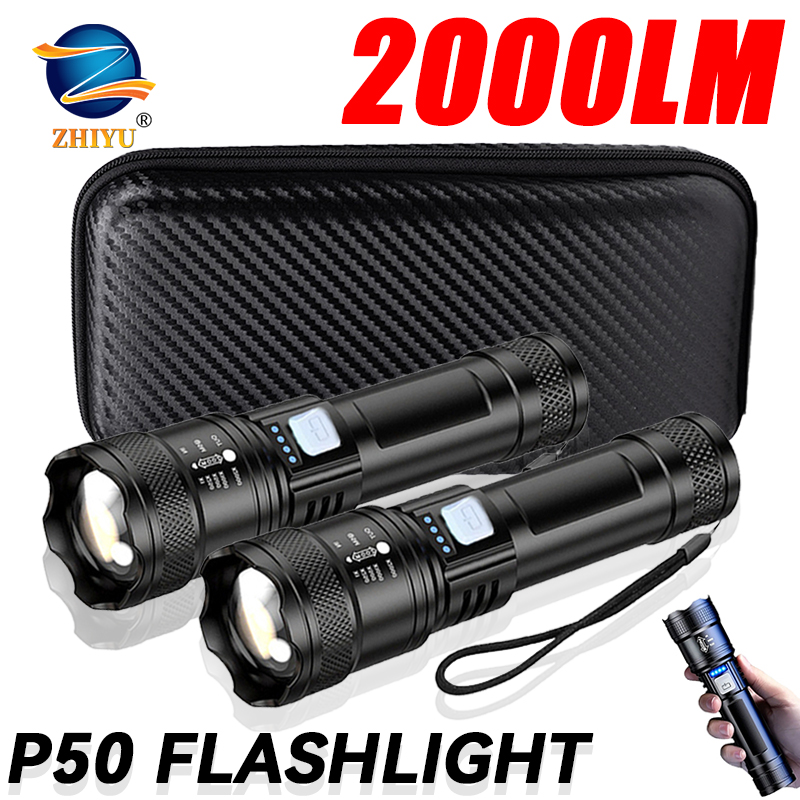 戦術的な LED 懐中電灯 2000LM USB 充電式防水 - Outdoor Lighting Permanent のレビューと価格