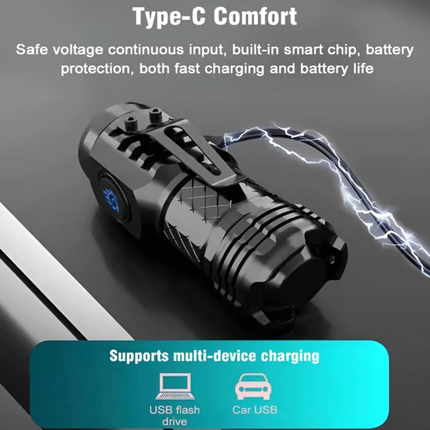 高強力戦術懐中電灯 3LED ミニキーホルダートーチ USB - Outdoor Lighting Permanent のレビューと価格