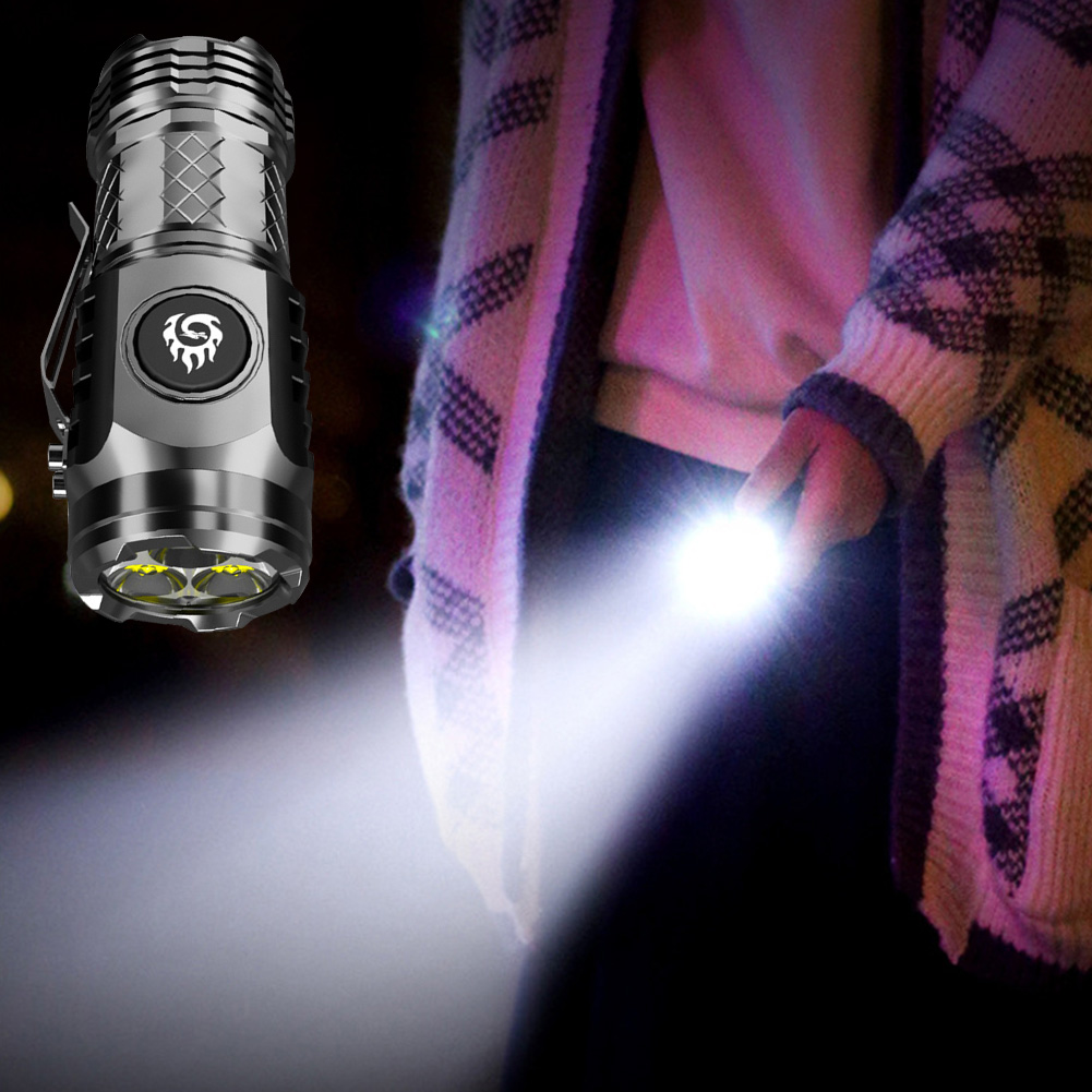 高強力戦術懐中電灯 3LED ミニキーホルダートーチ USB - Outdoor Lighting Permanent のレビューと価格