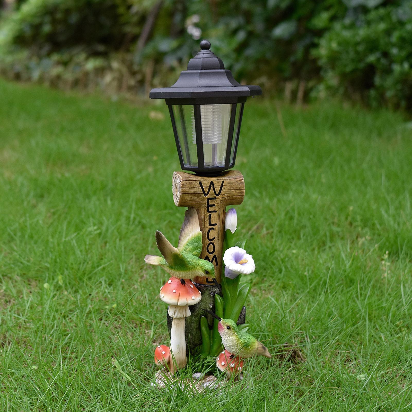 庭の彫像ライトアップ自動オン/オフ樹脂彫刻照明屋外彫像ソーラ - Outdoor Lighting Uplight のレビューと価格