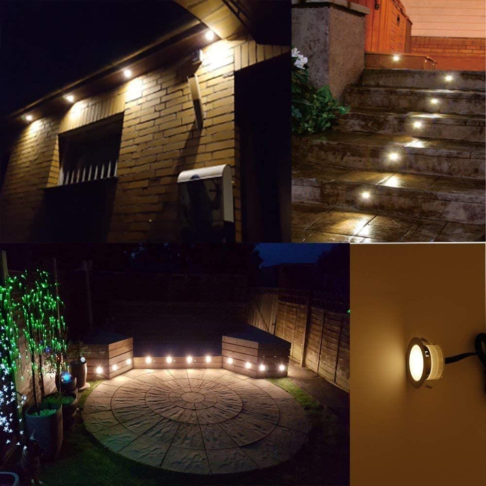 QACA 30個入り LED低電圧デッキライトキット ドライ - Outdoor Lighting Kits Low Voltage のレビューと価格